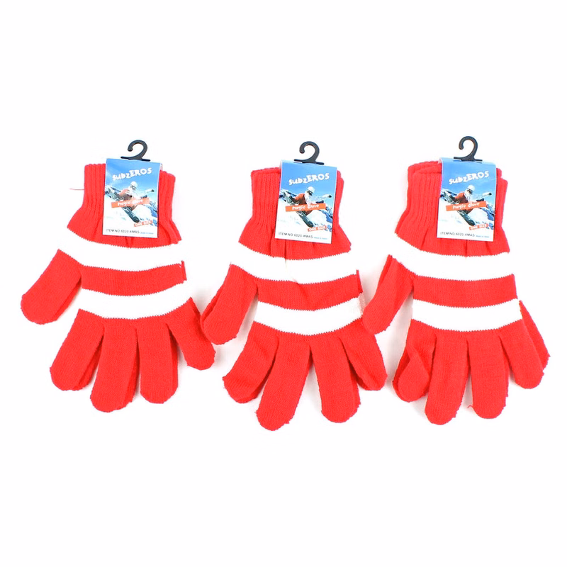 Adult Winter Gloves - Red & White Magic Stretch