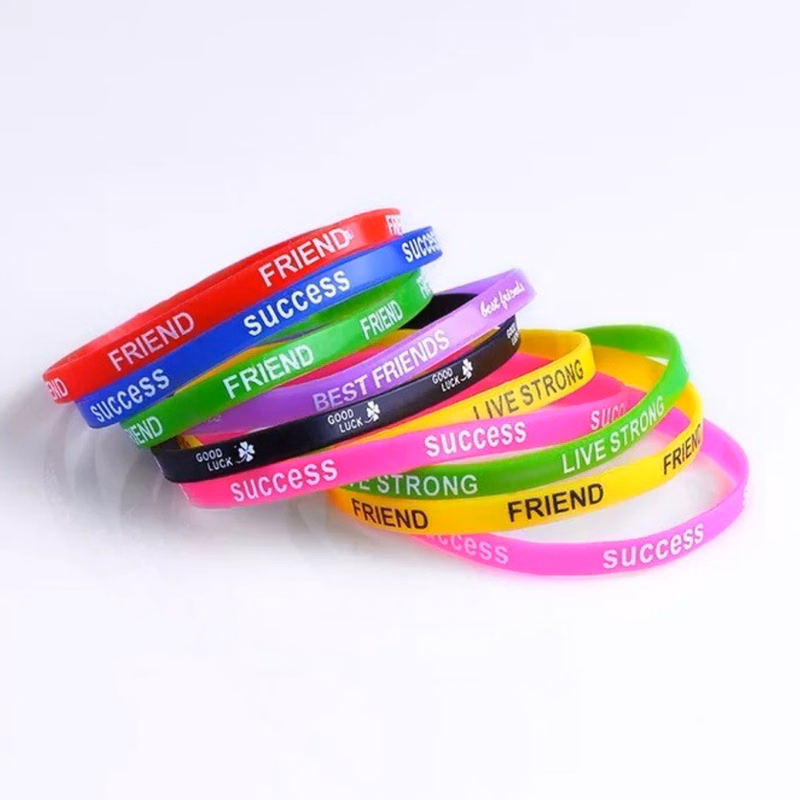Solid Colored Silicone Wristband - 1/4" band