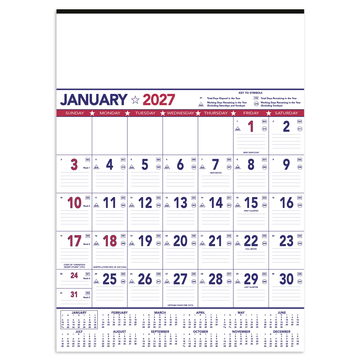 Triumph® Calendars Patriotic Contractor Memo Calendar 1
