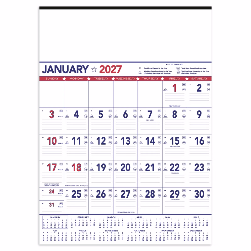 Triumph® Calendars Patriotic Contractor Memo Calendar