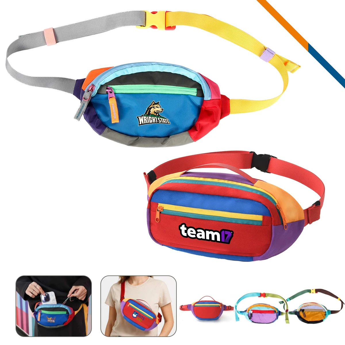 HipSack Polyester Color Block Fanny Pack 1