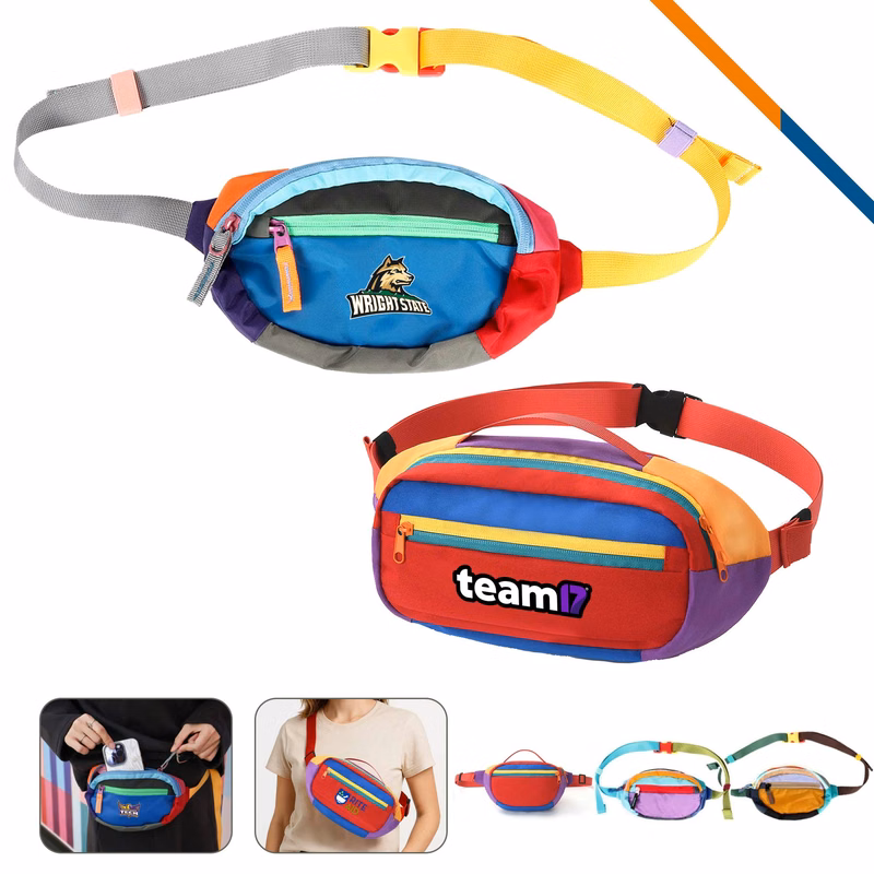 HipSack Polyester Color Block Fanny Pack