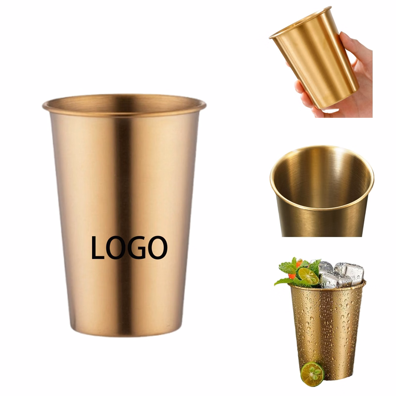 9 Oz Gold Stainless Steel Drink Cup