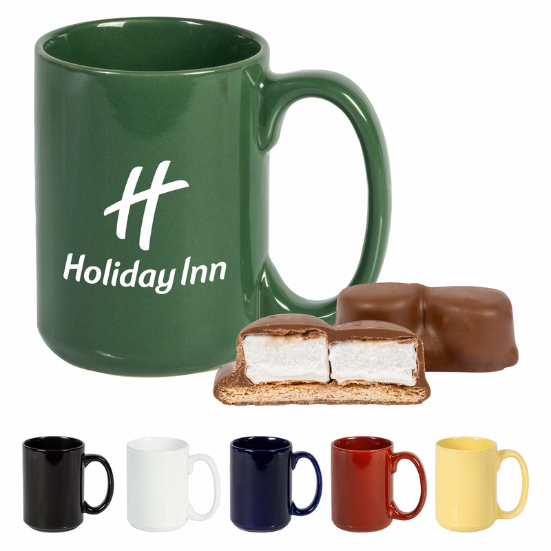 15 Oz. Ceramic Mug With Mini S'mores Kit