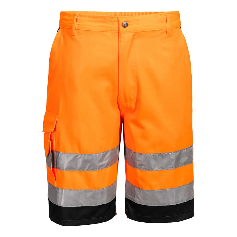 PORTWEST® Stain Resistant Hi-Vis Lightweight Shorts w/ 2 Side Pockets 1