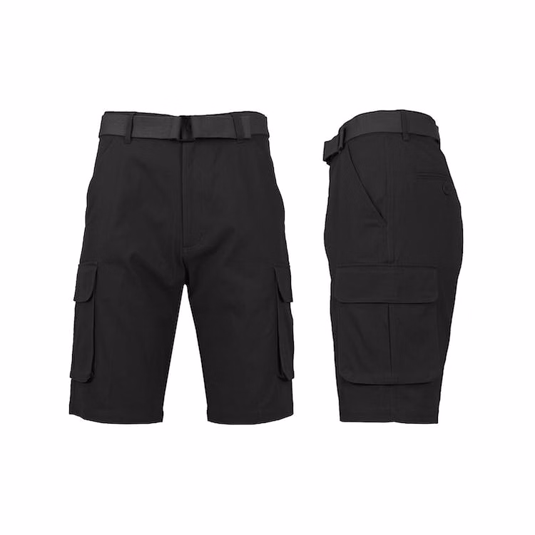 Men's Belted Cargo Shorts - Black Sizes 30-42