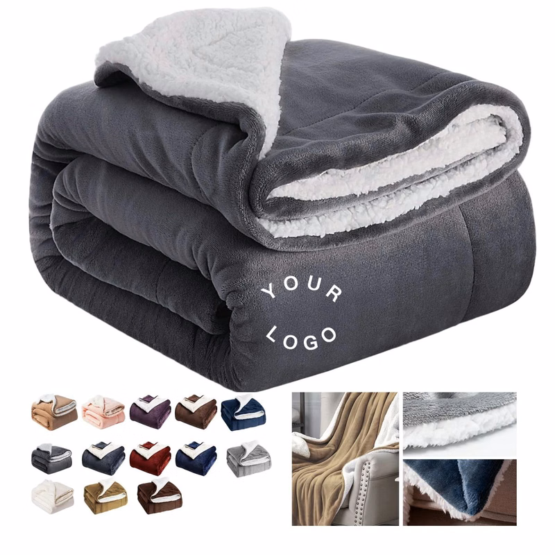 Warm Sherpa Fleece Blanket 50x60 Inch for Bedroom