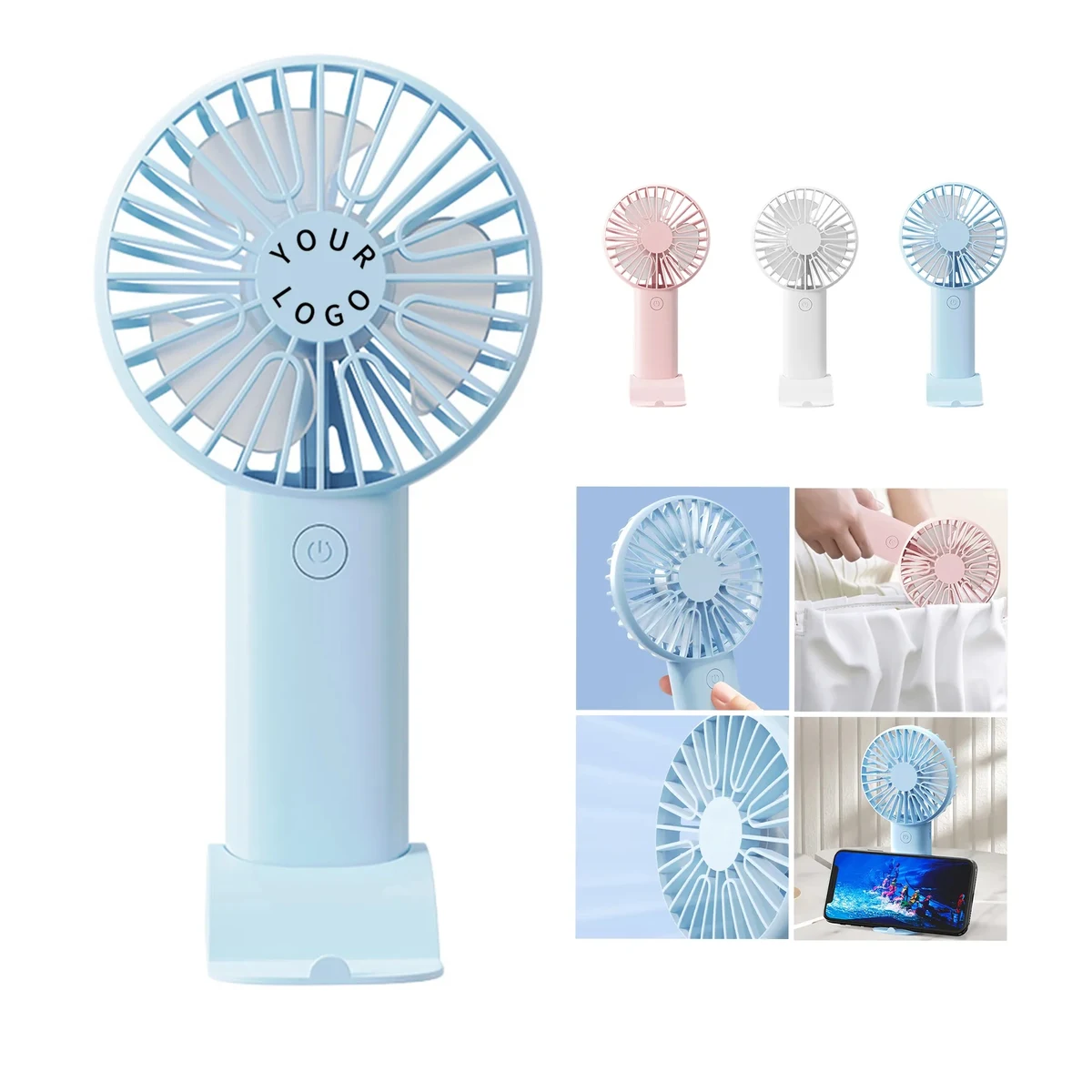 Portable Rechargeable Fan with Phone Stand Base 1