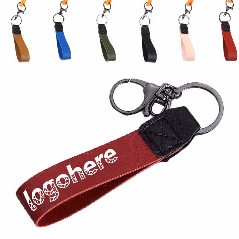 Durable PU Leather Key Fob for Keys, Backpacks, Luggage