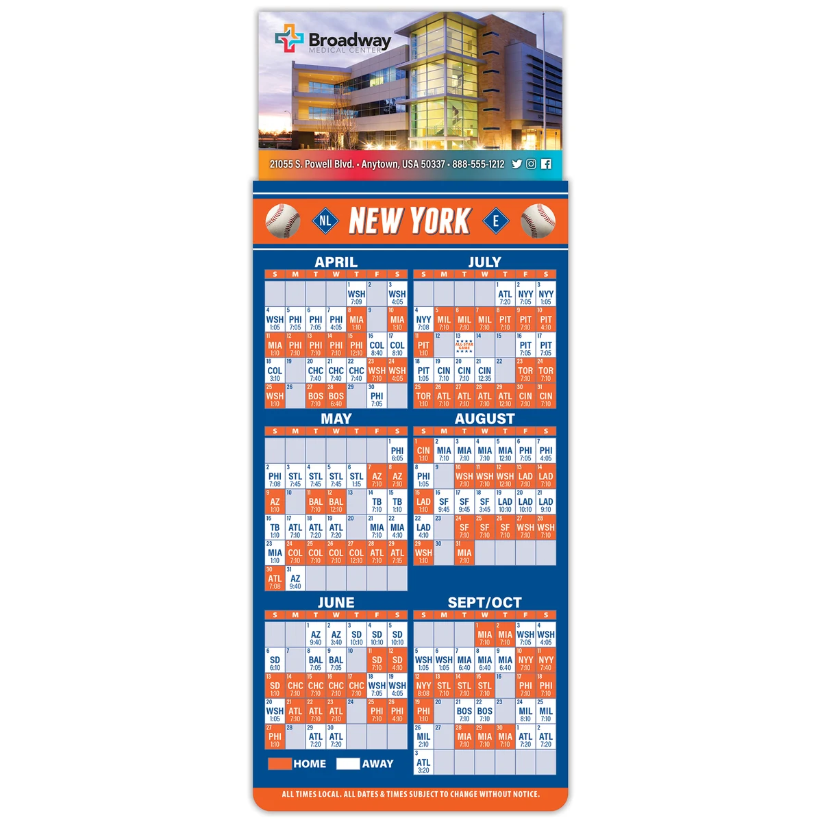 Magna-Card Business Card Magnet - Baseball Schedules (3.5 x 9) 1