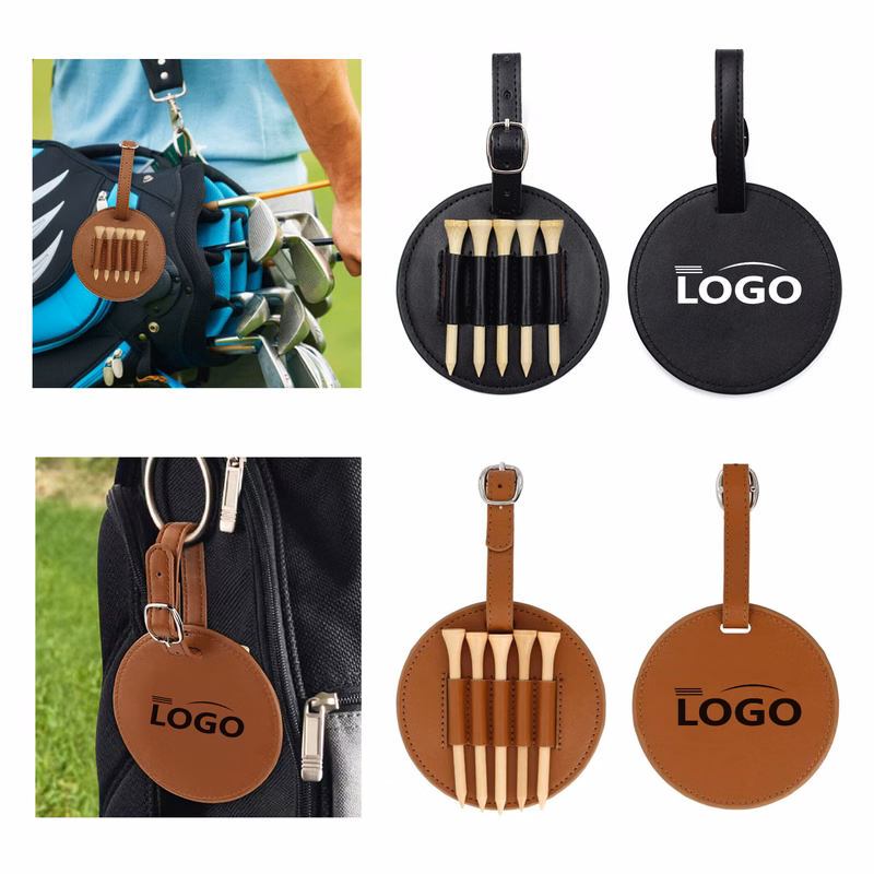 Personalized Leather Golf Tee Holder and Ball Stand MOQ 50