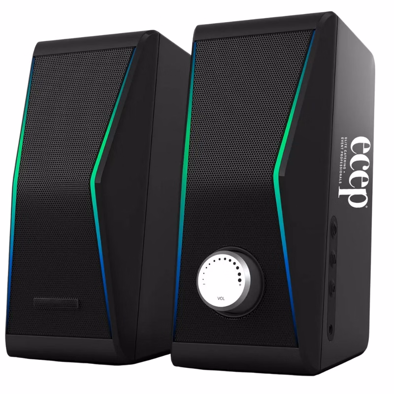 AC Powered PC Speakers with 4 Lighting Modes