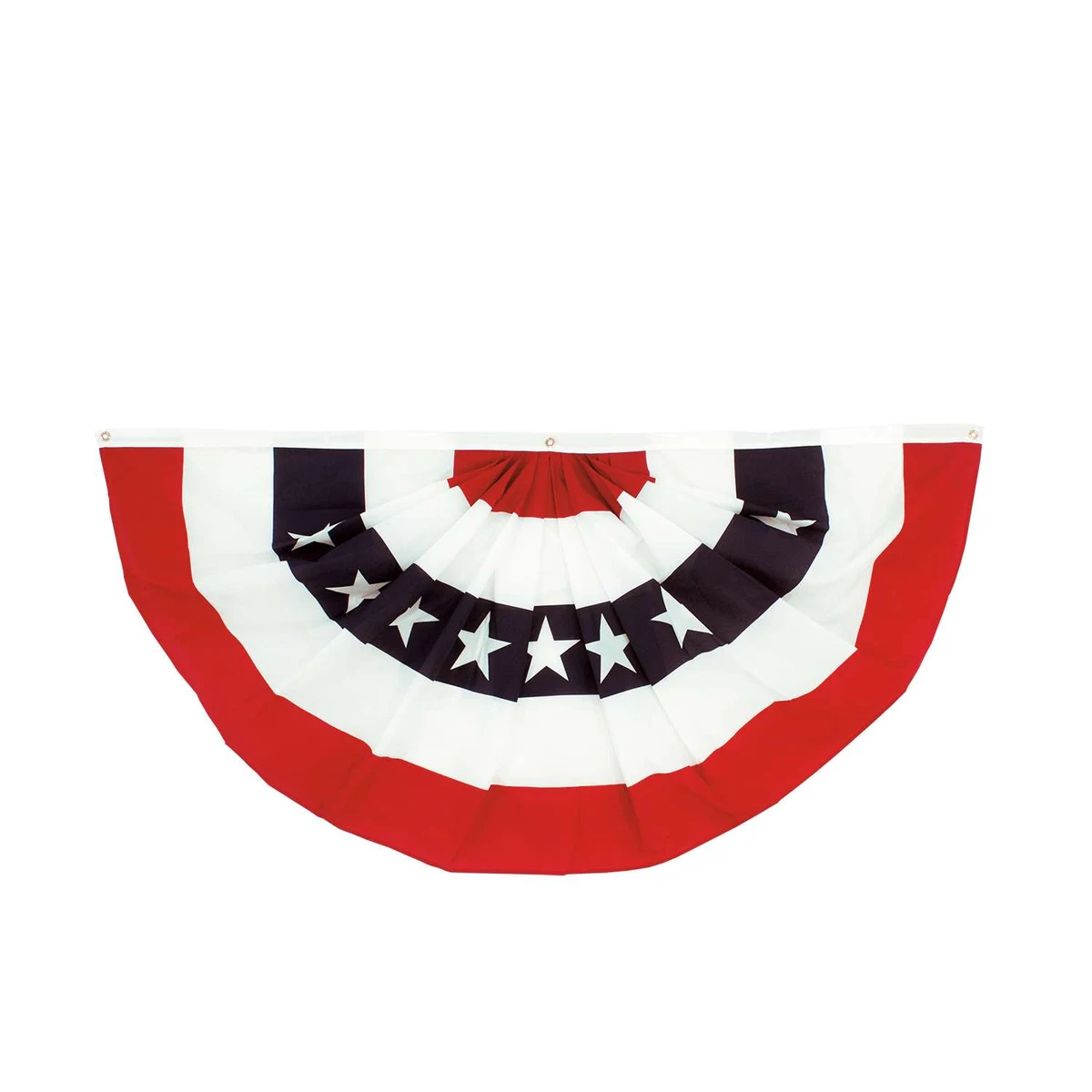 3' x 6' Pleated Fabric Full Fan with Stars 1