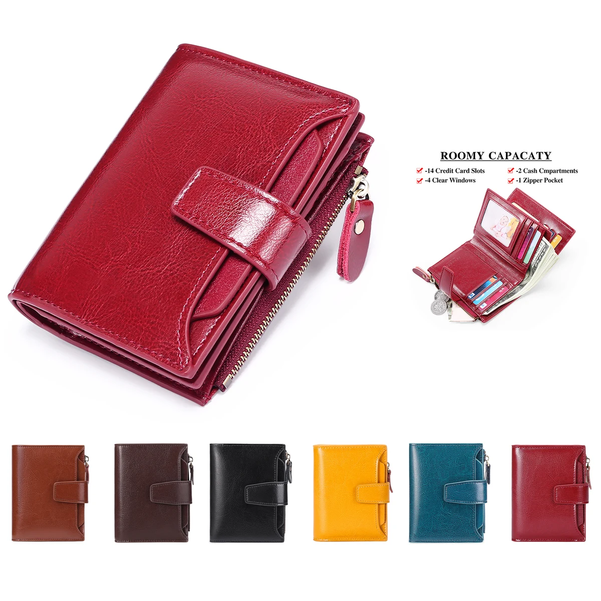 RFID Blocking Women Leather Wallet 1