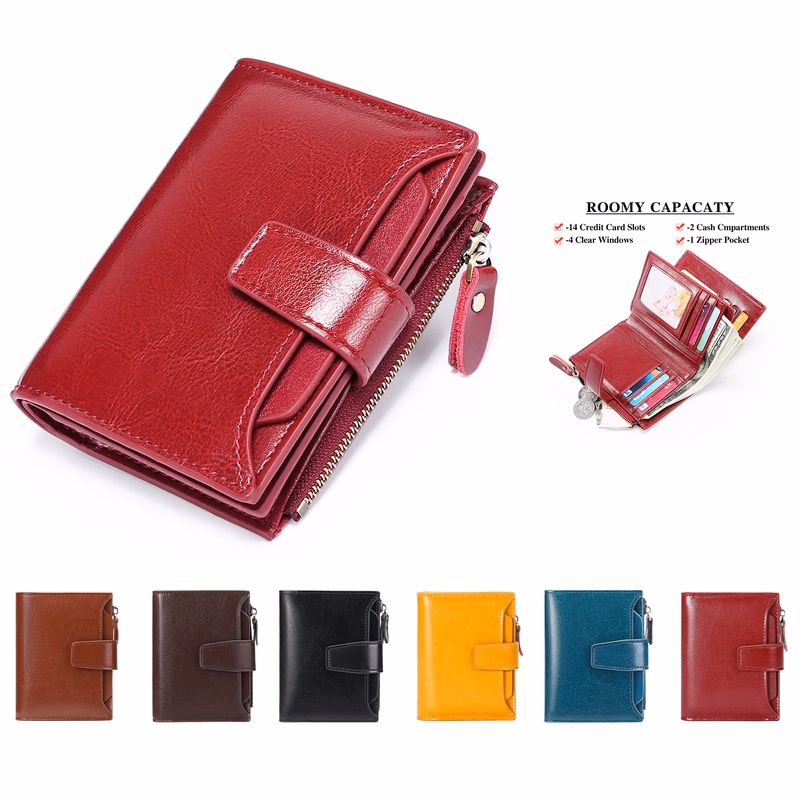 RFID Blocking Women Leather Wallet