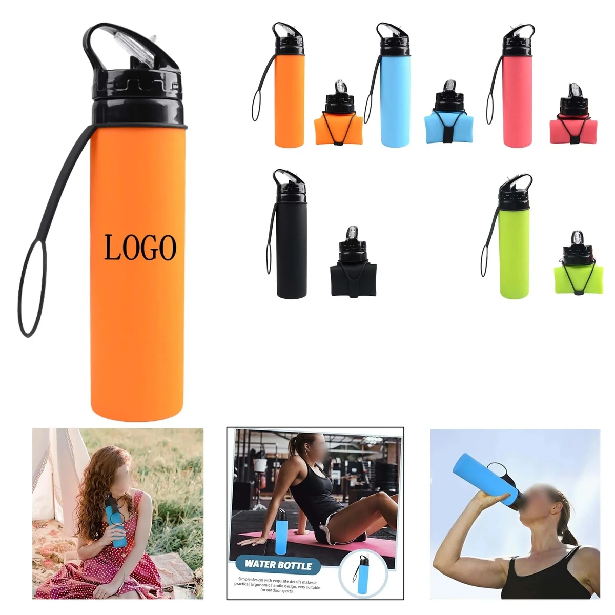 Creative Portable Folding Silicone Water Cup For Sports 1