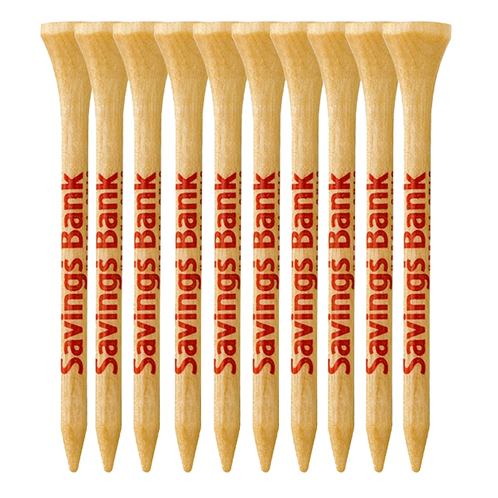 10 Pack of Wood Golf Tees (2 3/4") 1
