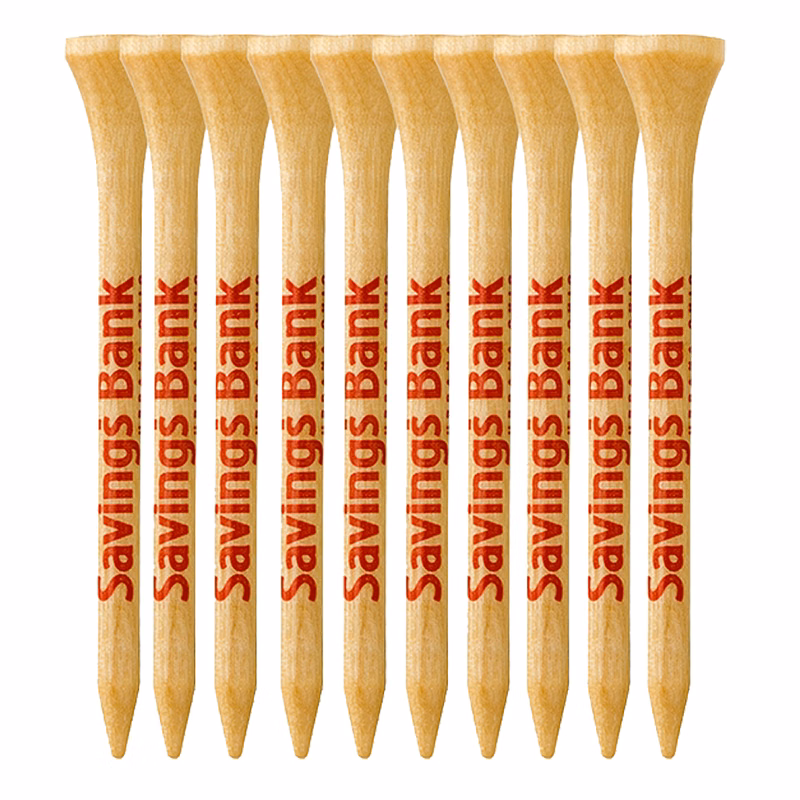 10 Pack of Wood Golf Tees (2 3/4")