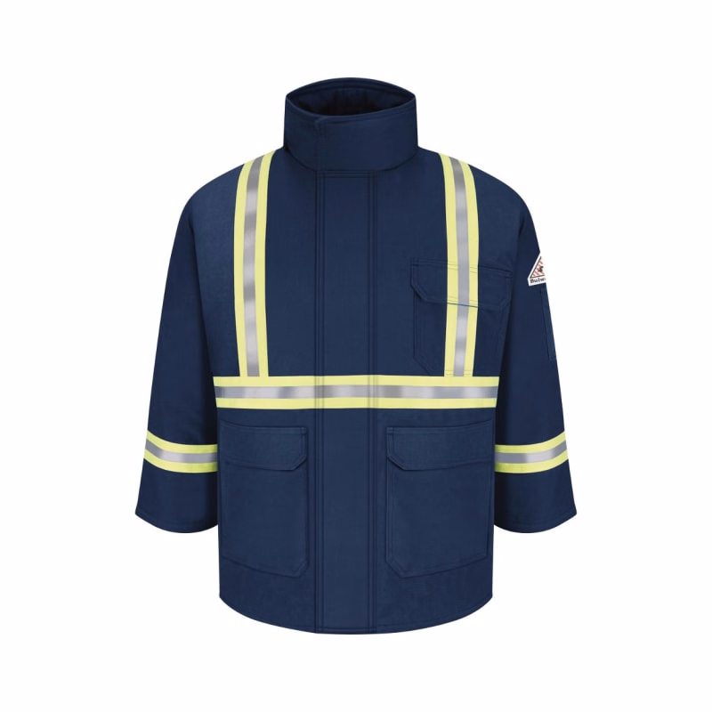 Bulwark Men's Long Deluxe Parka With Reflective Trim - EXCEL FR® ComforTouch - JLPCL