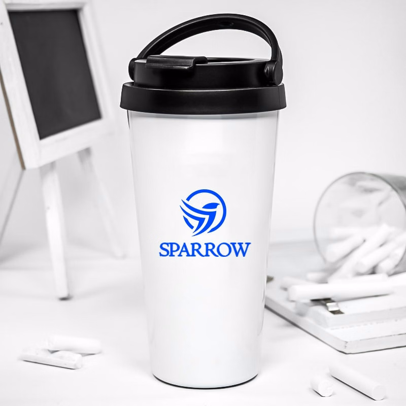 17 Oz. Custom Printed Travel Coffee Tumblers With Handle