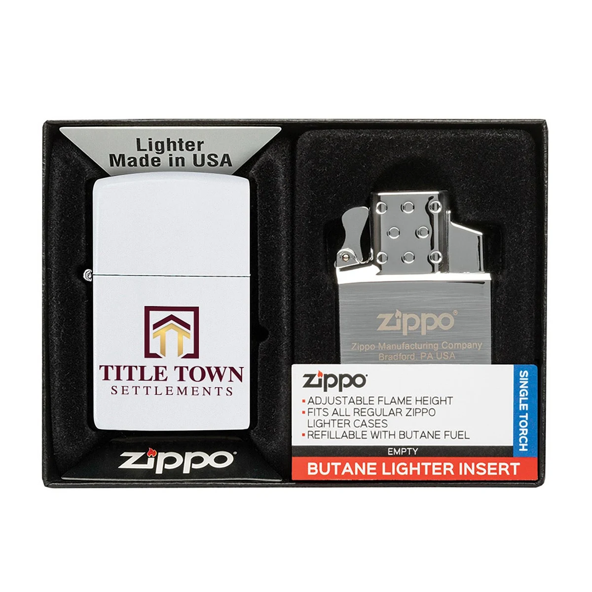 Matte Zippo® Lighter & Single Butane Insert Gift Set 1