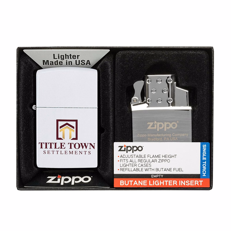 Matte Zippo® Lighter & Single Butane Insert Gift Set