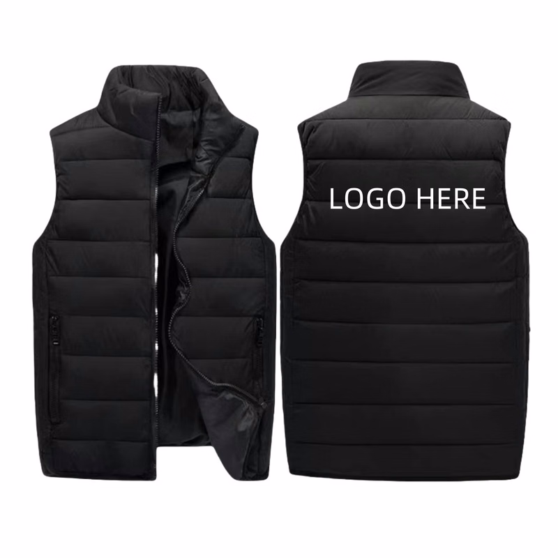 Vest Filled With Down Cotton Without Hood