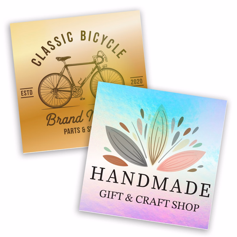 4" Square Metallic Sticker