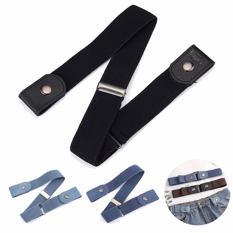 Adjustable No-Show PU Leather Belt