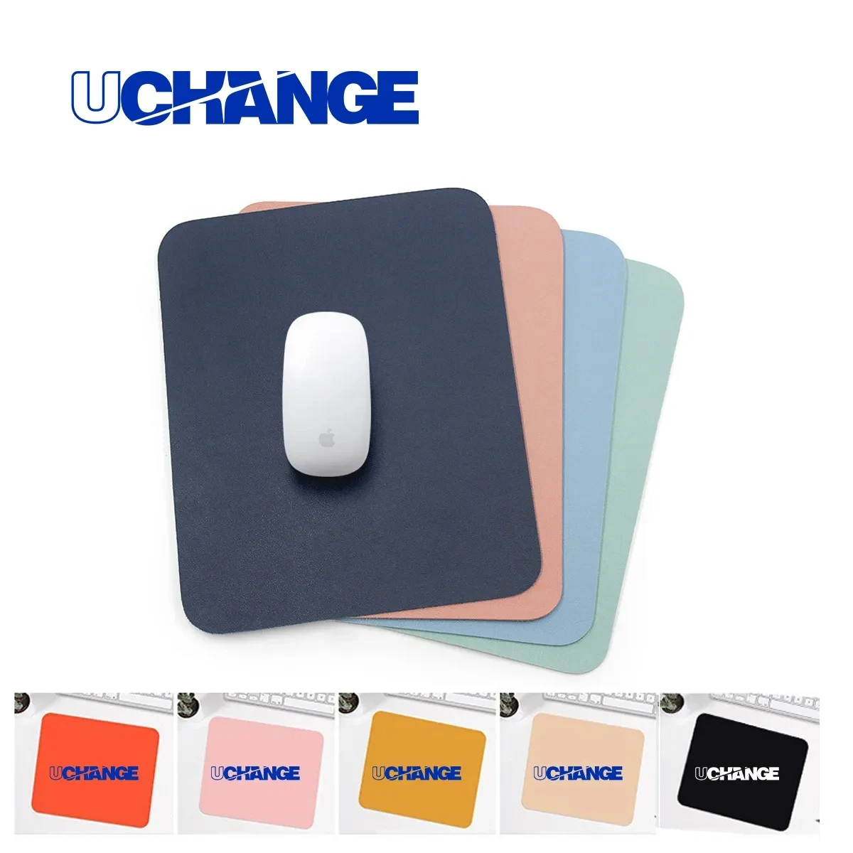 Reversible PU Leather Mouse Pad Small Waterproof 1