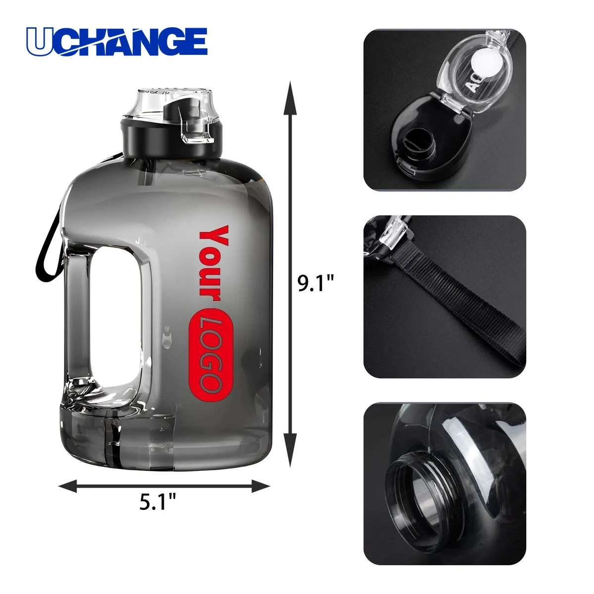 Plastic Sport Water Bottle Container (57 Oz) 1