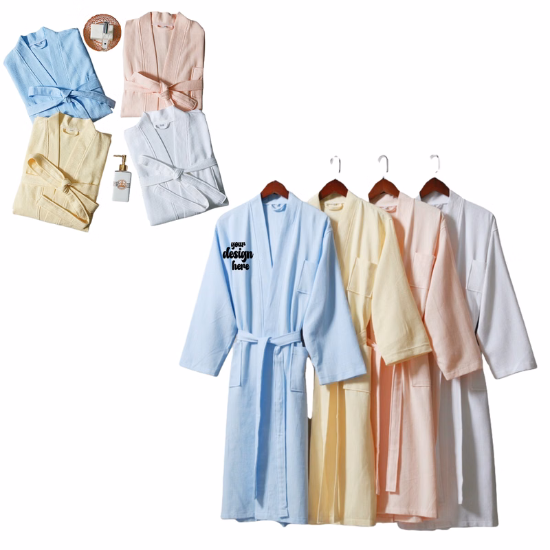 Waffle Cotton Multi Color Bathrobe