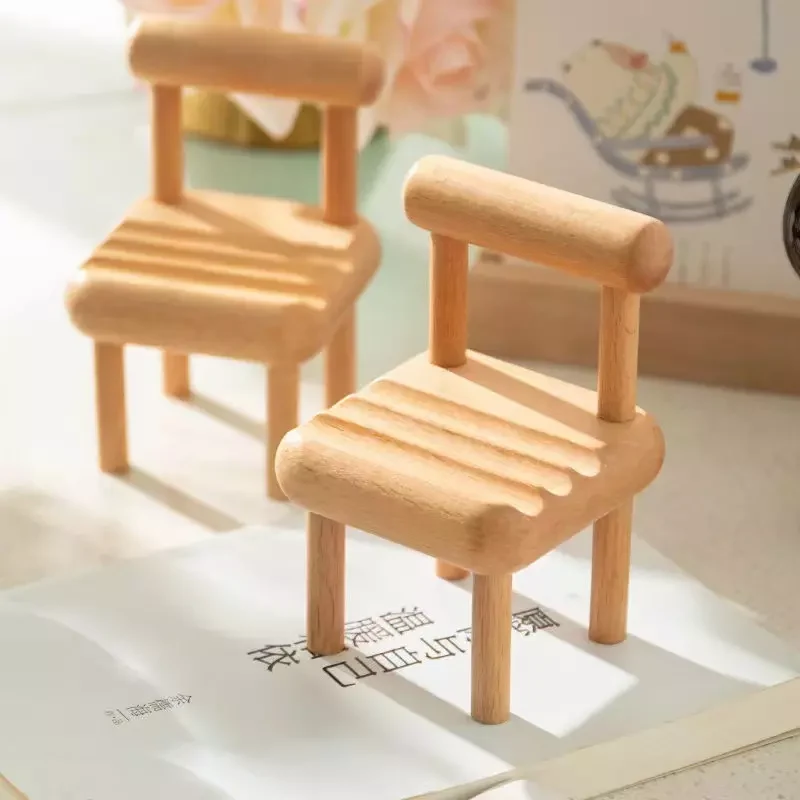 Mini Wooden Chair Phone Holder 1