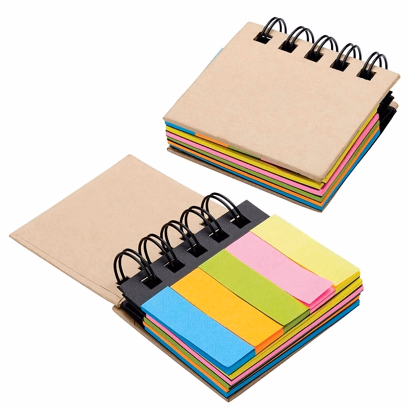 5 Colored Sticky Flags Notepad With Hard Cover