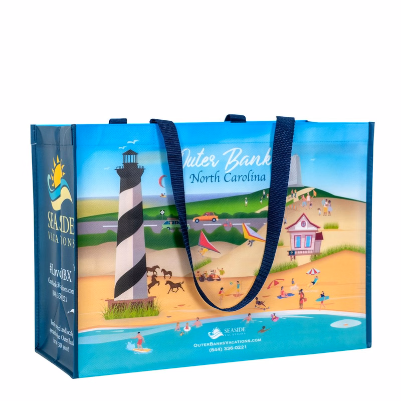 Custom Full-Color Laminated Non-Woven Promotional Tote Bag 18"x13"x7.5"