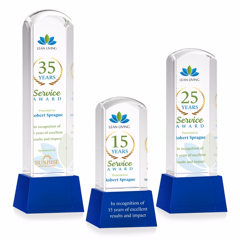Silkwood VividPrint™ Award on Base - Blue