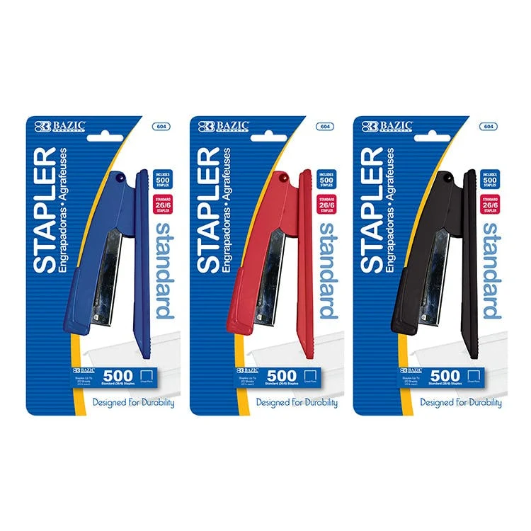 Standard Metal Staplers - 50 Staples Included Assorted 1