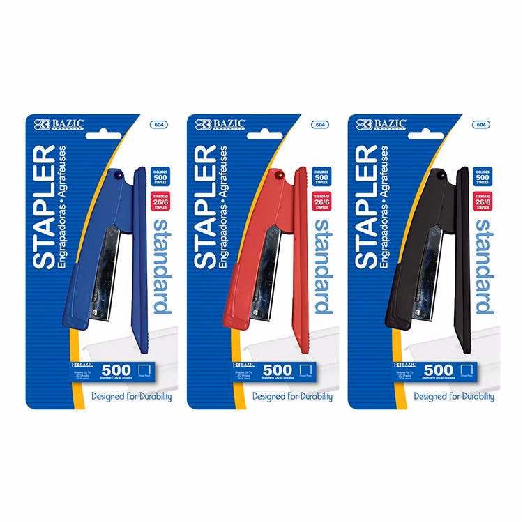 Standard Metal Staplers - 50 Staples Included Assorted