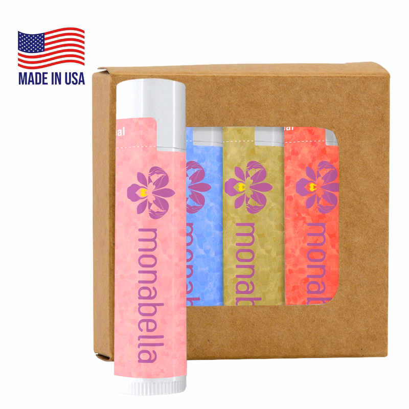 Kraft Window Box with 4 SPF 15 Lip Balms