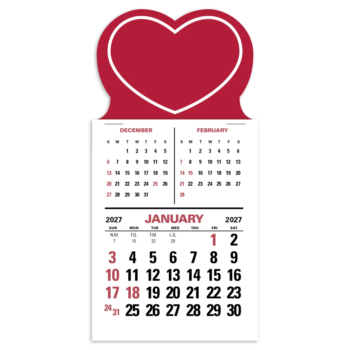 Triumph® Calendars Press-N-Stick 3-Month Vertical Calendar 1