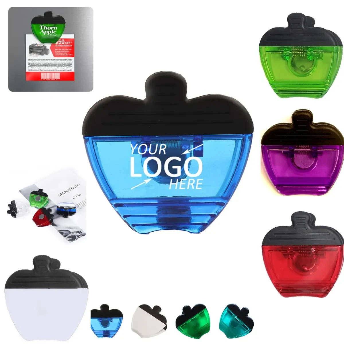 Jumbo Size Apple Magnetic Memo Clip w/Strong Grip 1