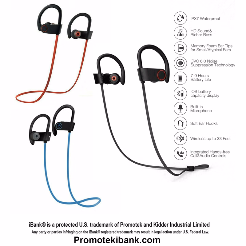 iBank ® Bluetooth Earbuds Sport Wireless Headphones