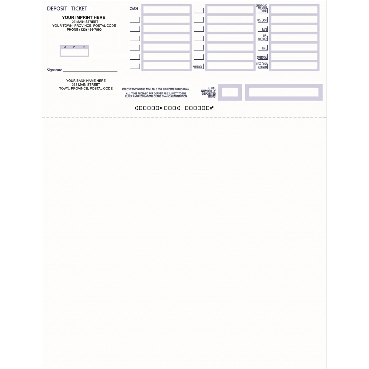 Printable Deposit Slips 1