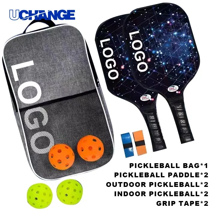 Fiber Pickleball Set Lightweight Paddle Kit for Outdoor Sports Play 1