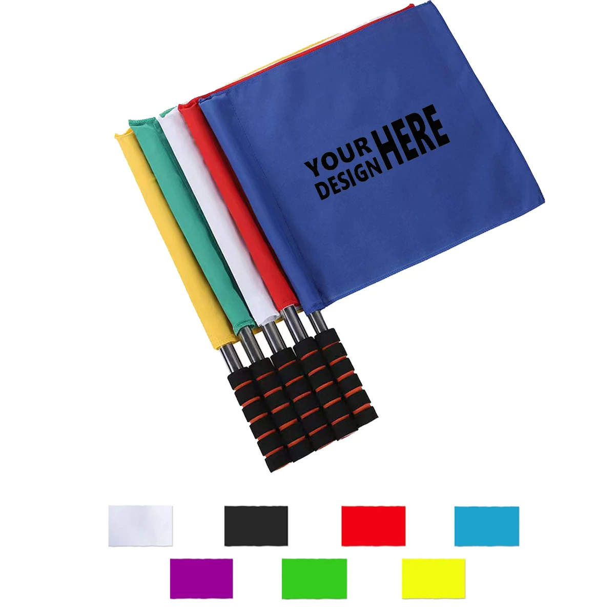 Customizable Sports Referee Flags With Metal Pole Foam 1