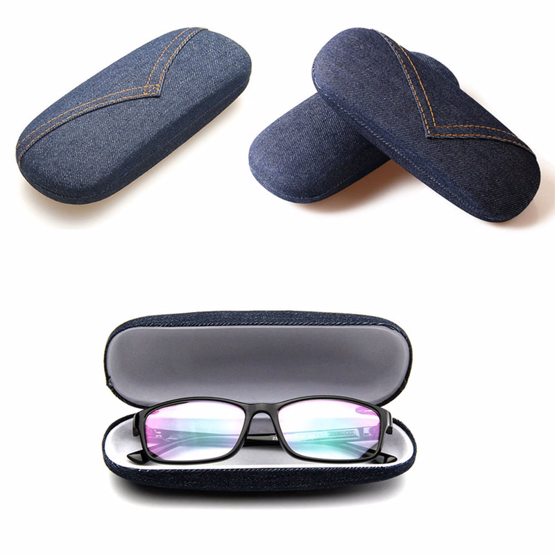 Denim Hard Shell Eyeglasses Sunglasses Case Holder
