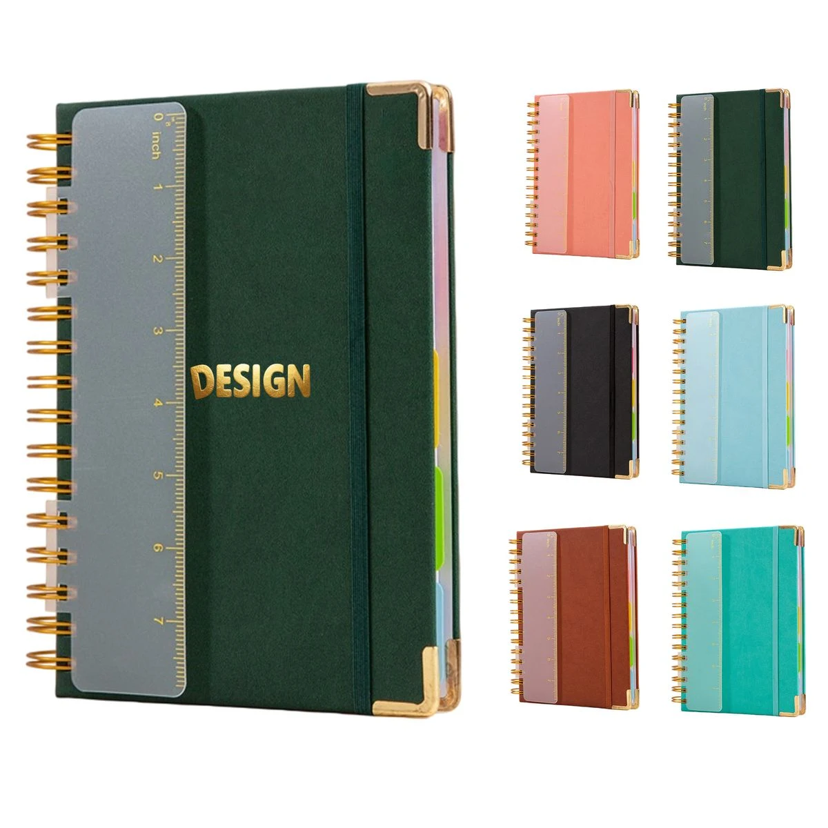 Polyurethane Leather Spiral Notebook With Ruler 1