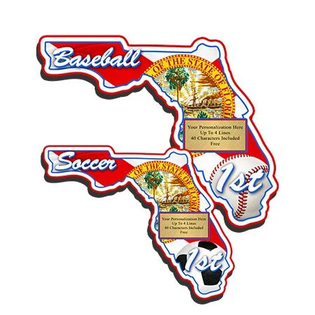 Plaque: Florida State 8" , MDF 3/8 thick Wood, 1