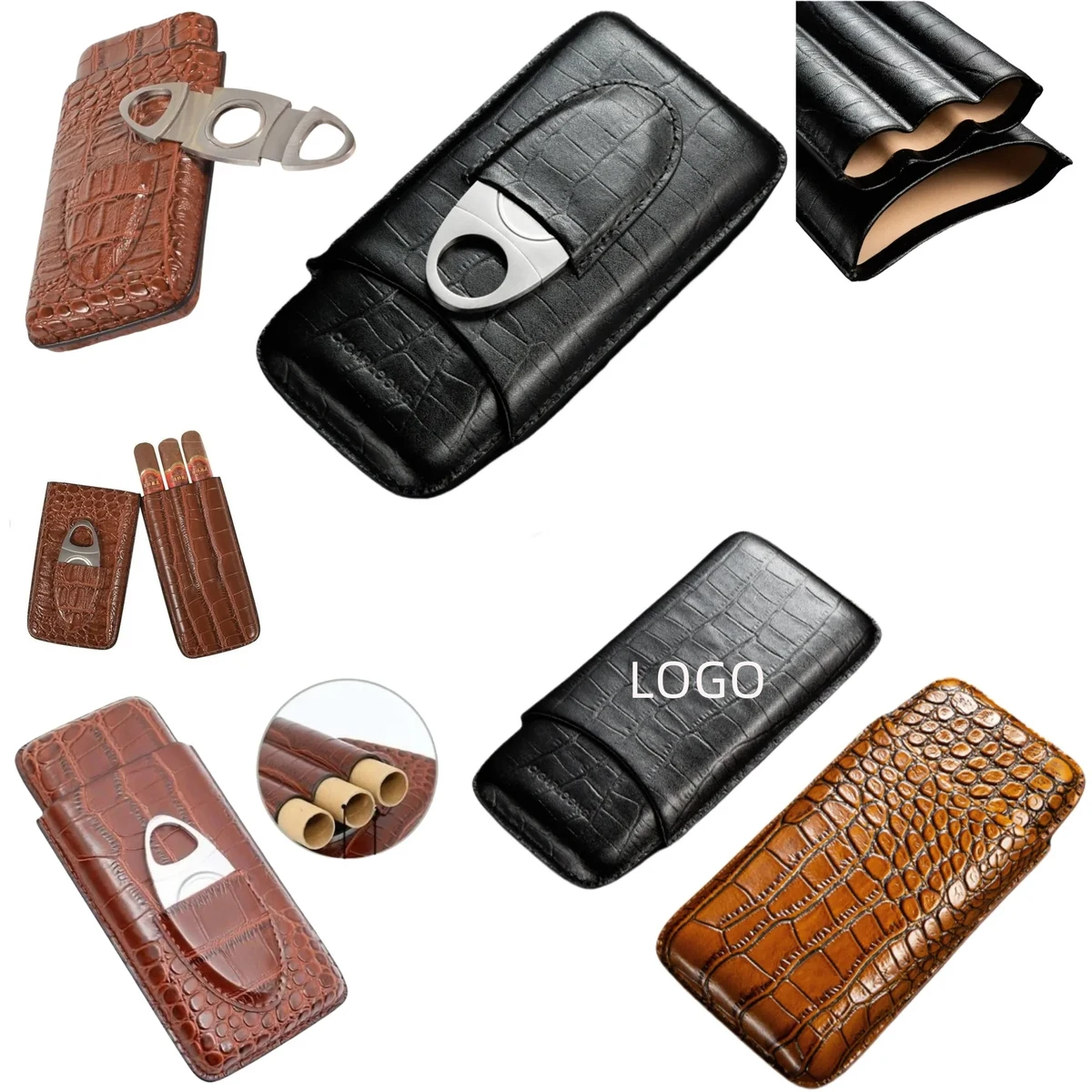Premium Triple Cigar Leather Case 1