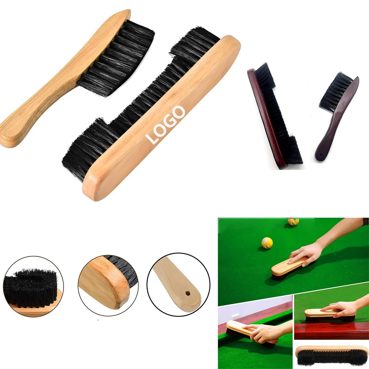 Billiards Pool Table and Rail Brush Set 1